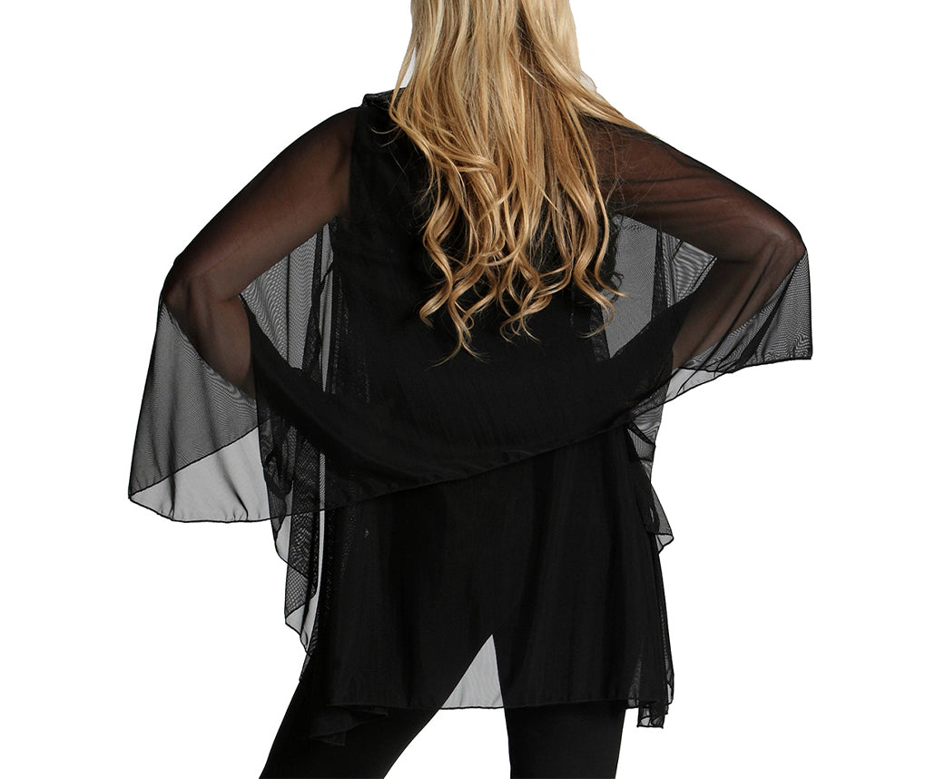  InstantFigure InstantFigure InstaWrap Shahl Sheer Mesh Short Coverup 33COMT - Black - Bonton