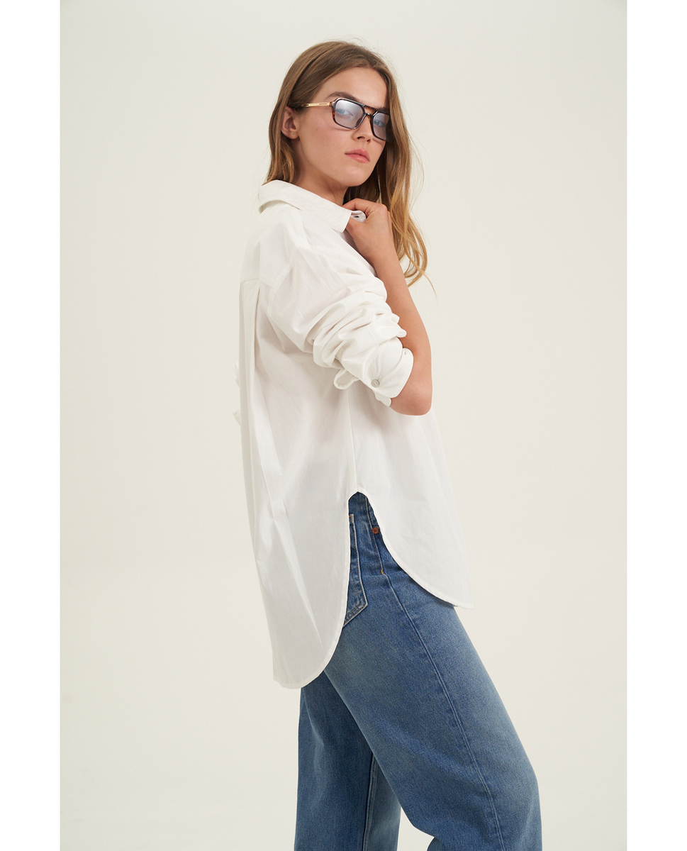  Gottex Beach Life Oversized Cotton Button-Down Shirt - White - Bonton