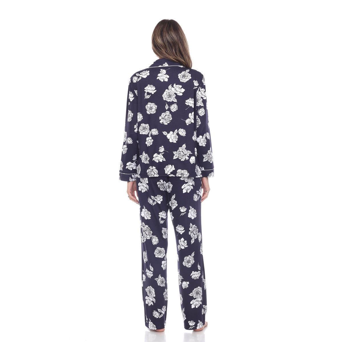  White Mark Women's Long Sleeve Floral Pajama Set - S - Bonton