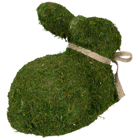 11" Green Moss Sitting Bunny Rabbit Spring Easter Figure