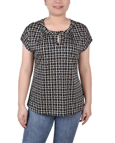 Extended Sleeve Top With Grommets