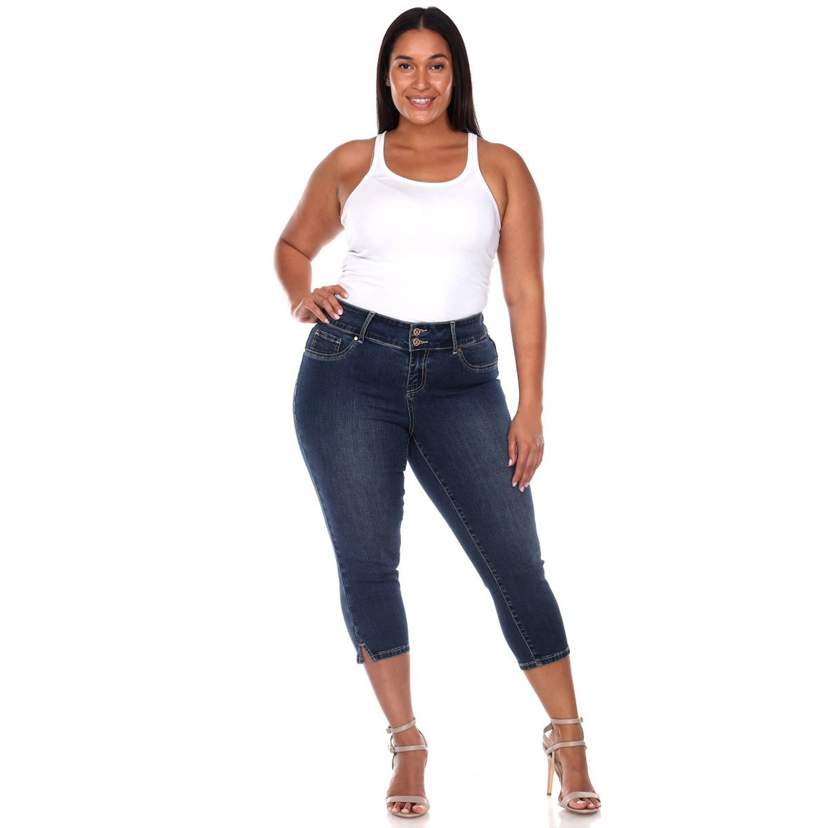  White Mark Plus Size Capri Jeans - 18 - Bonton