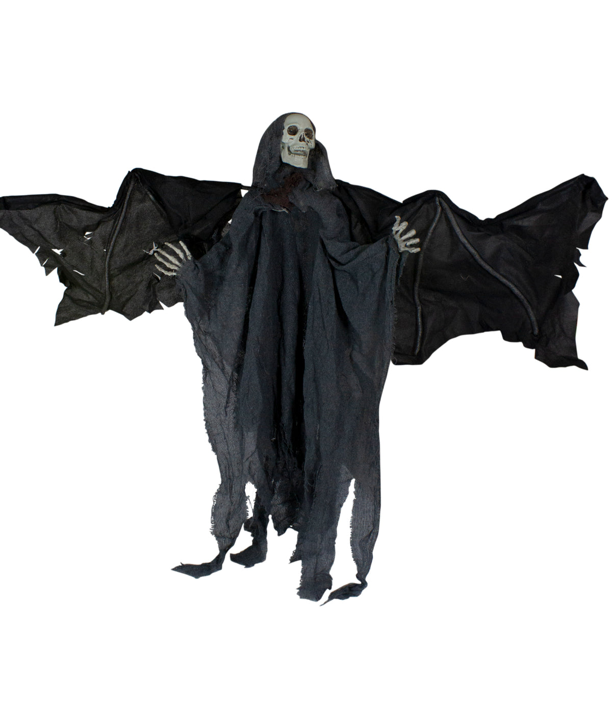 Hanging Winged Grim Reaper with LED Eyes Animated Halloween Decoration