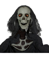 Hanging Winged Grim Reaper with LED Eyes Animated Halloween Decoration