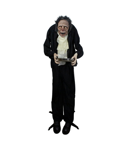 Lighted Animated Scary Butler Standing Halloween Decoration
