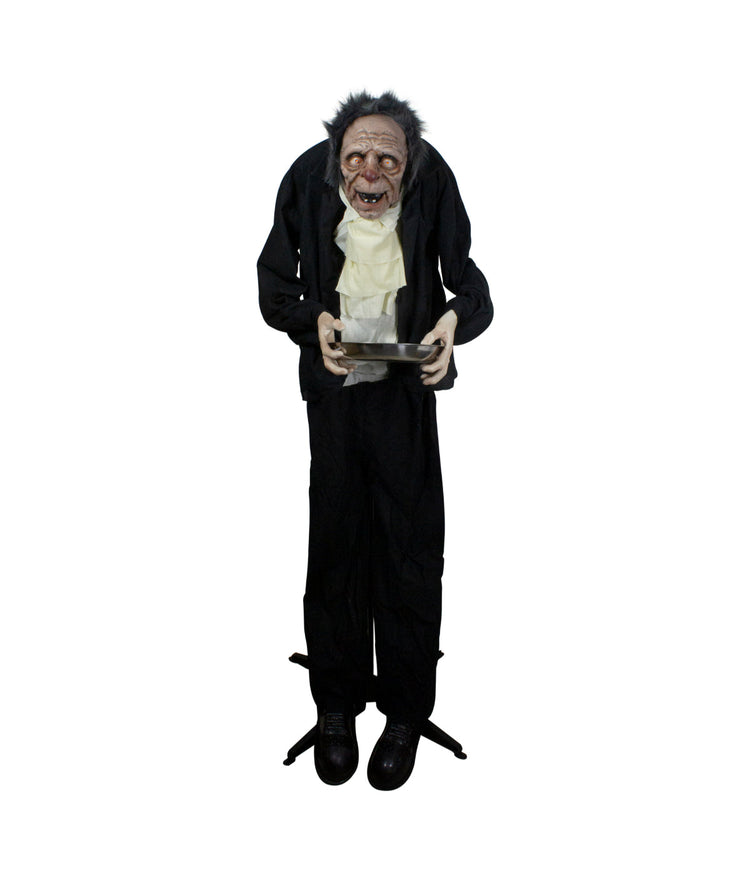 Lighted Animated Scary Butler Standing Halloween Decoration | BONTON