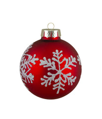 Red Glass Christmas Ornaments Set of 12