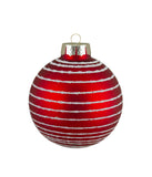 Red Glass Christmas Ornaments Set of 12