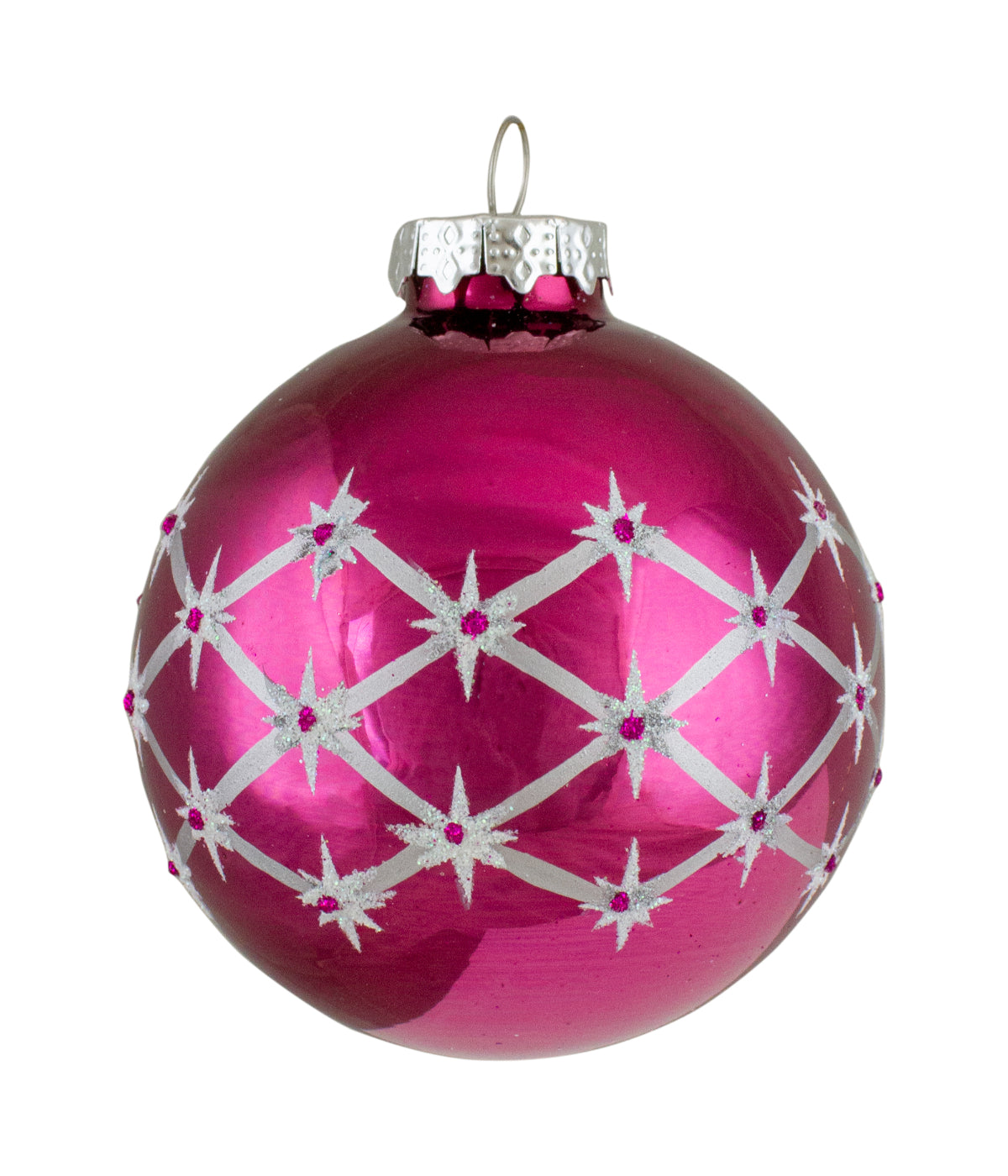  Pink Glass Ball Christmas Ornaments Set of 4 - Pink - Bonton