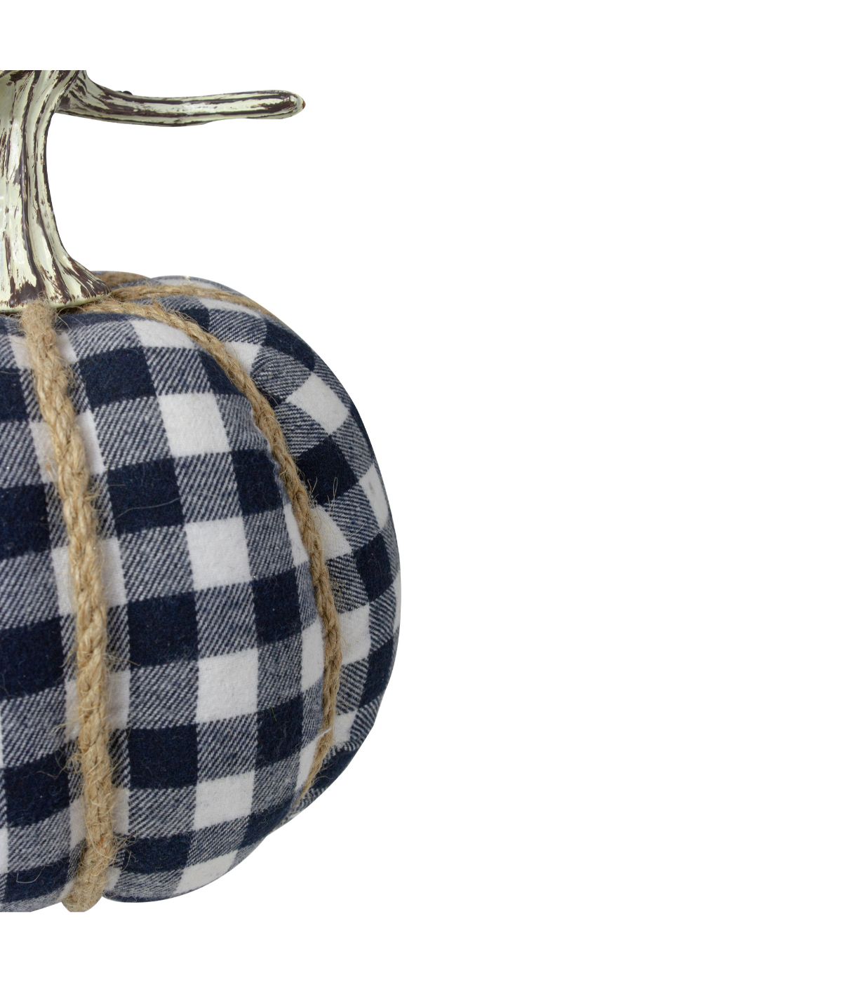  NorthLight Dark Blue and White Plaid Fall Harvest Tabletop Pumpkin Blue - Blue - Bonton