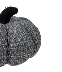 Gray Knitted Fall Harvest Tabletop Pumpkin Gray