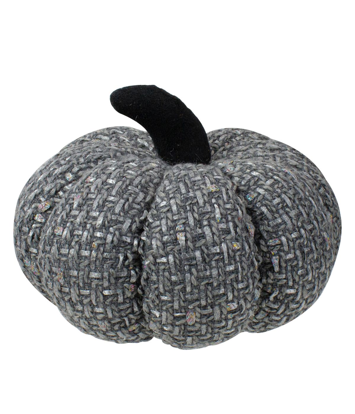  Gray Knitted Fall Harvest Tabletop Pumpkin Gray - Gray - Bonton