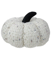 Ivory Knitted Fall Harvest Tabletop Pumpkin Ivory