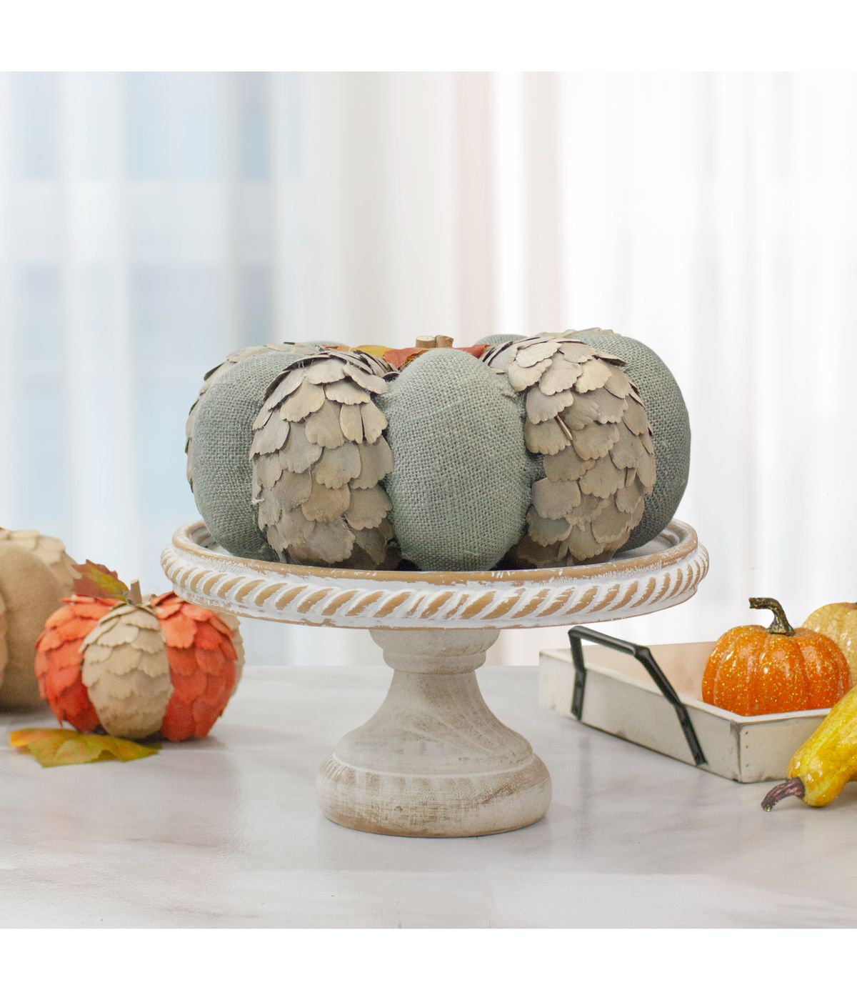  Autumn Harvest Tabletop Pumpkin Green - Green - Bonton