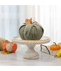 Burlap Autumn Harvest Table Top Pumpkin Green