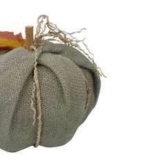 Burlap Autumn Harvest Table Top Pumpkin Green