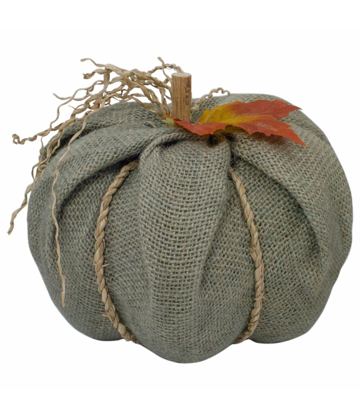  Burlap Autumn Harvest Table Top Pumpkin Green - Green - Bonton