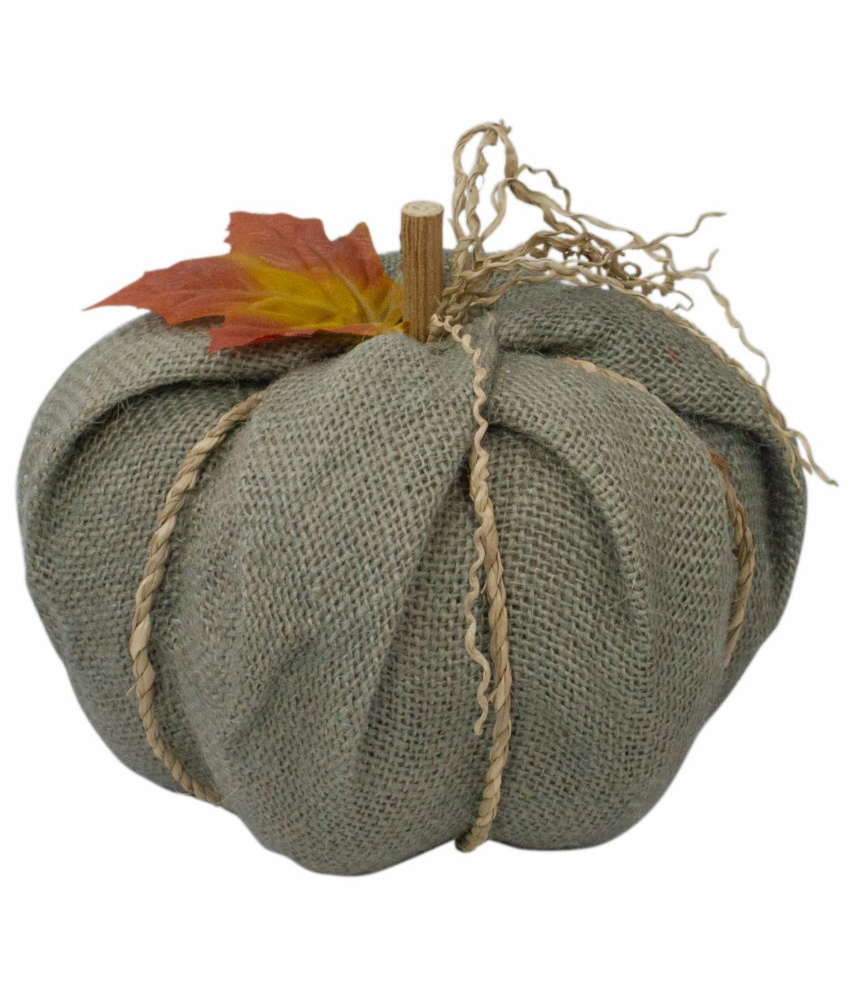  Burlap Autumn Harvest Table Top Pumpkin Green - Green - Bonton