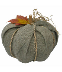 Burlap Autumn Harvest Table Top Pumpkin Green