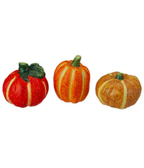 Fall Harvest Ceramic Pumpkins Decoration Set Green