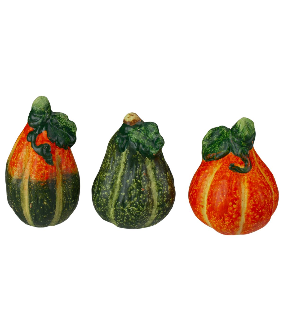  Fall Harvest Ceramic Pumpkins Decoration Set Green - Green - Bonton