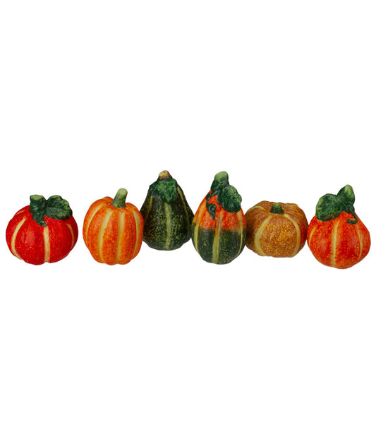 Fall Harvest Ceramic Pumpkins Decoration Set Green