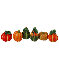 Fall Harvest Ceramic Pumpkins Decoration Set Green