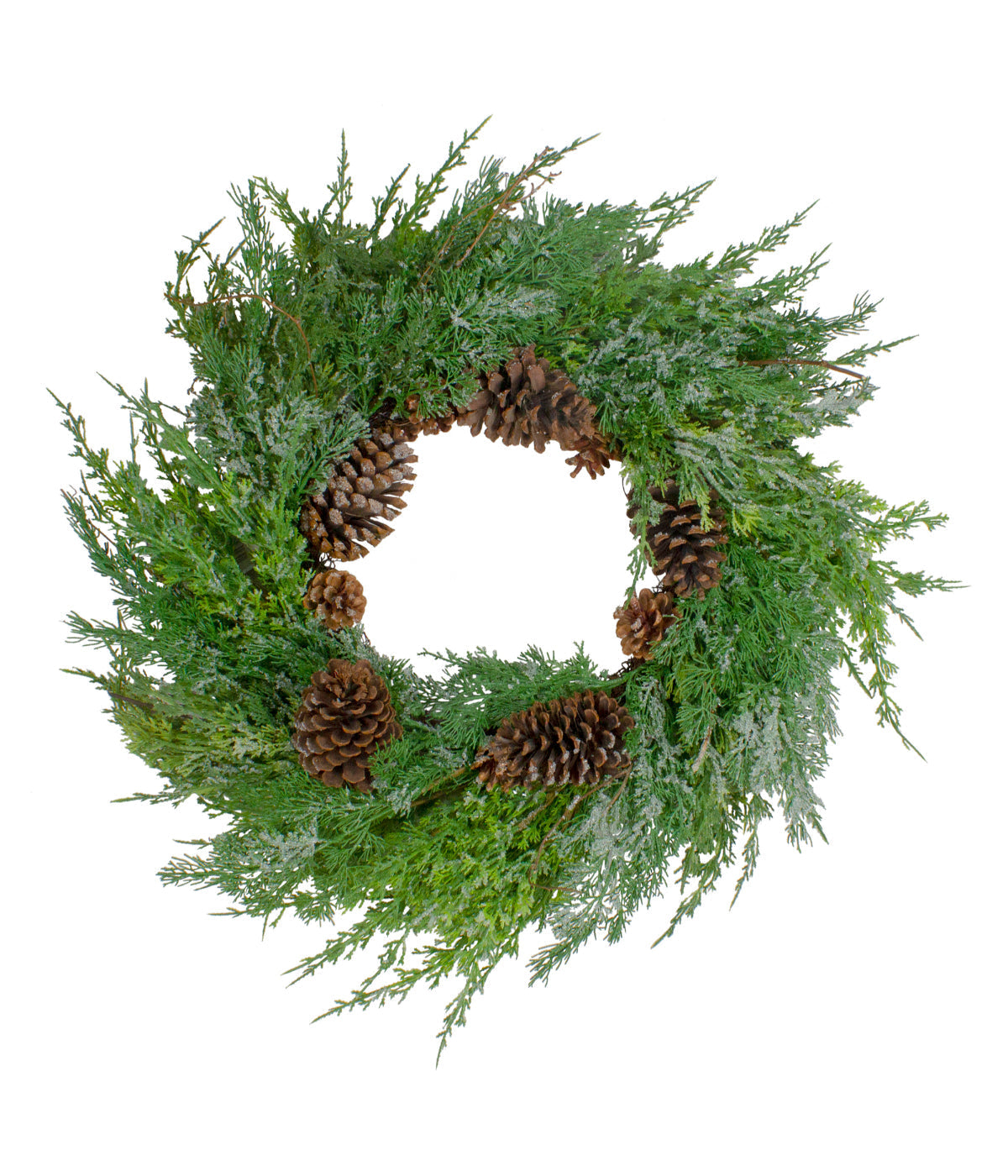  Frosted Cedar and Pine Cone Artificial Christmas Wreath, 26