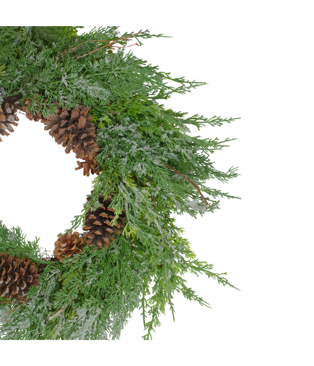  Frosted Cedar and Pine Cone Artificial Christmas Wreath, 26