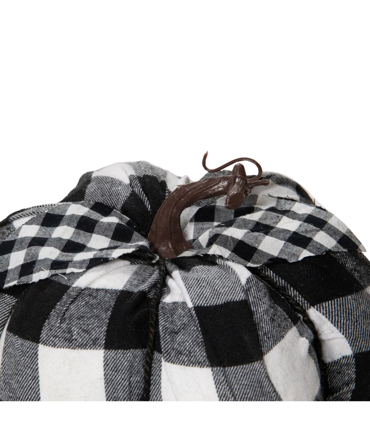  Black and White Buffalo Plaid Fall Harvest Tabletop Pumpkin Black - Black - Bonton