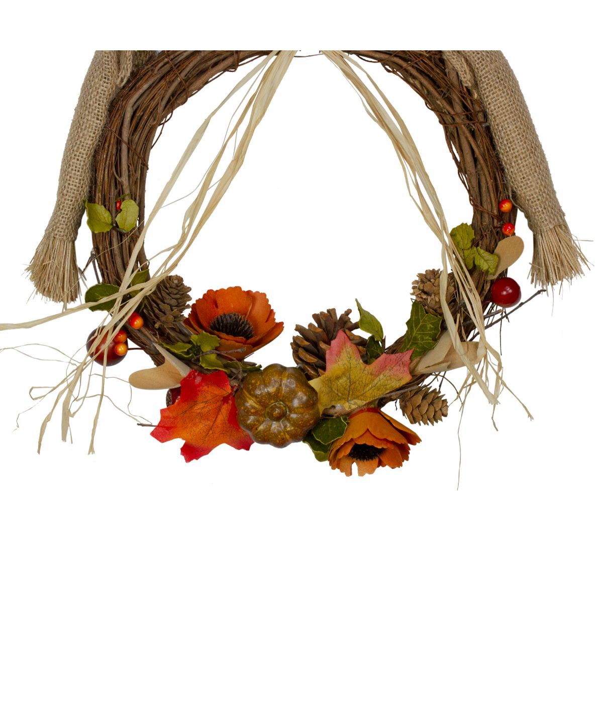  Fall Harvest Scarecrow Wreath Wall Decor Brown - Brown - Bonton