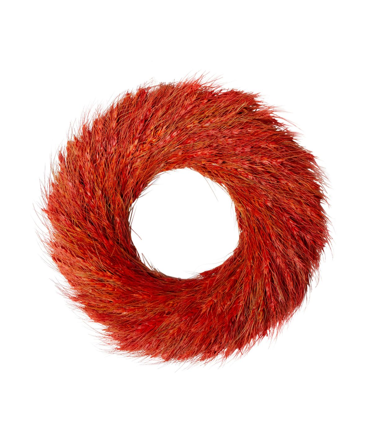  Red and Orange Ears of Wheat Fall Harvest Wreath Red - Red - Bonton