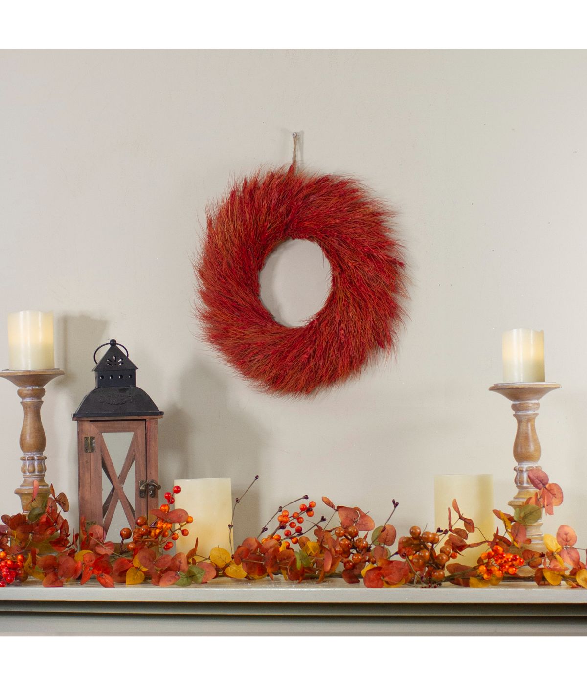  Berry and Leaves Fall Harvest Artificial Garland Red - Red - Bonton