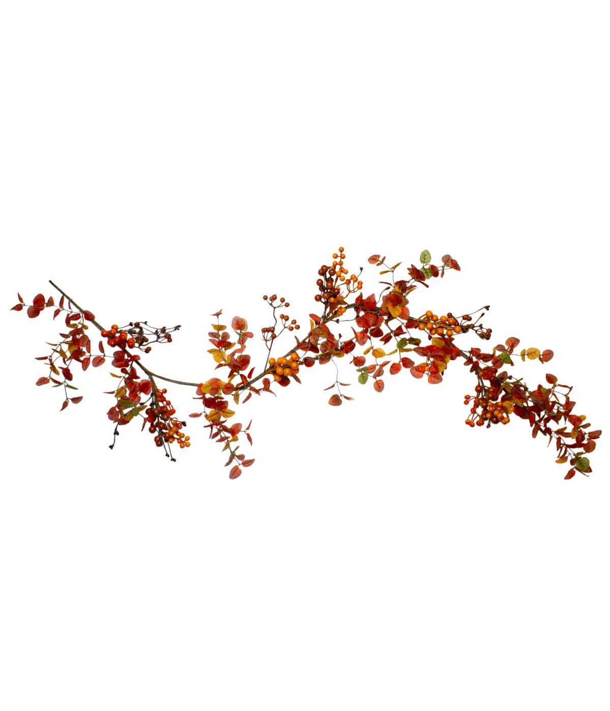  Berry and Leaves Fall Harvest Artificial Garland Red - Red - Bonton