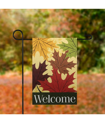 Welcome Autumn Harvest Outdoor Garden Flag Beige