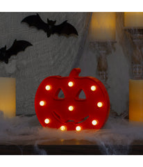 Lighted Orange Jack-O-Lantern Halloween Marquee Sign