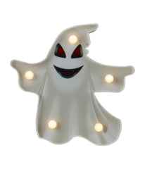 Lighted White Ghost Halloween Marquee Sign