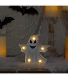 Lighted White Ghost Halloween Marquee Sign