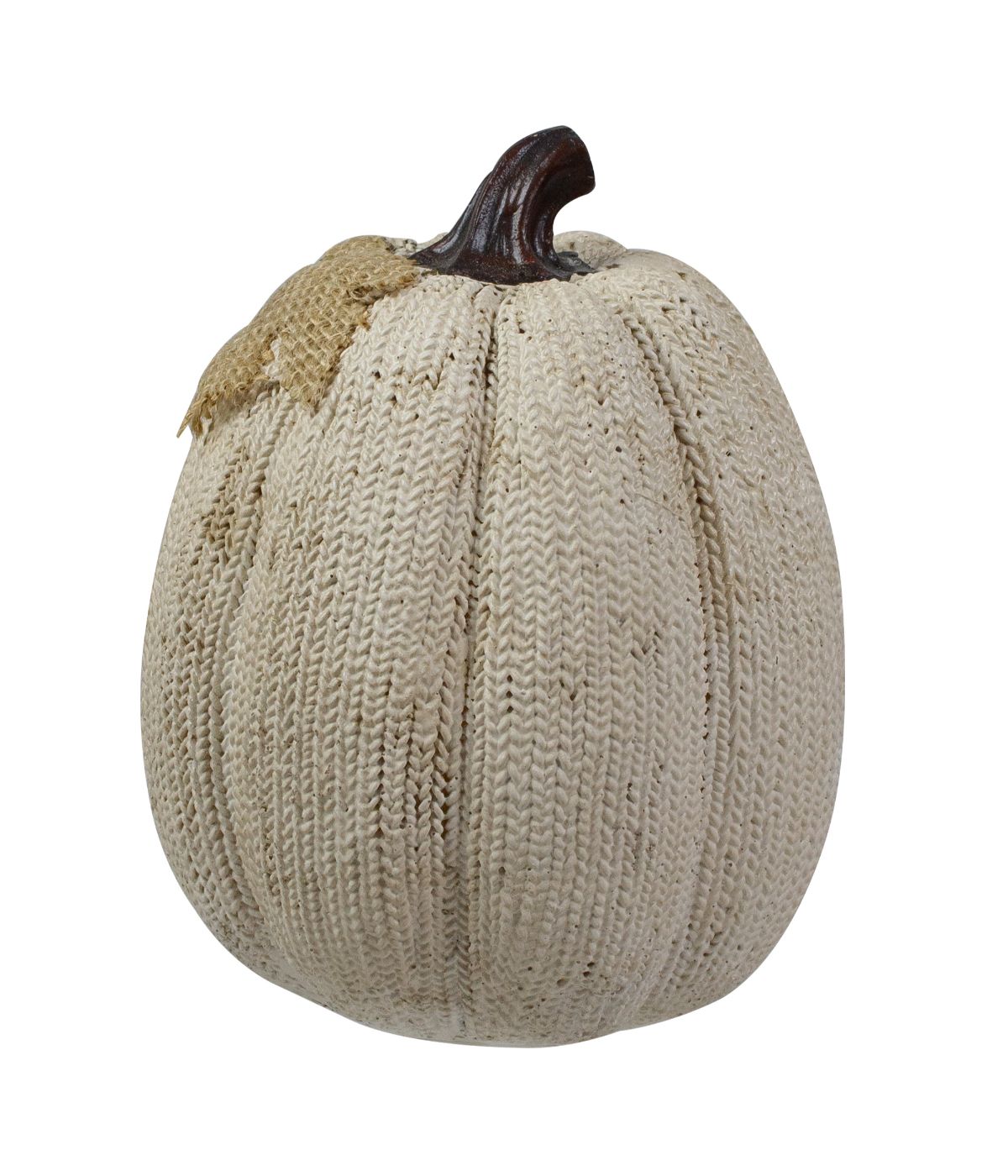  NorthLight Pumpkin Autumn Harvest Thanksgiving Tabletop Decoration in Yarn Ivory - Ivory - Bonton