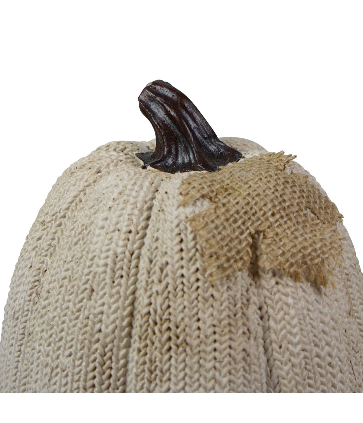  NorthLight Pumpkin Autumn Harvest Thanksgiving Tabletop Decoration in Yarn Ivory - Ivory - Bonton