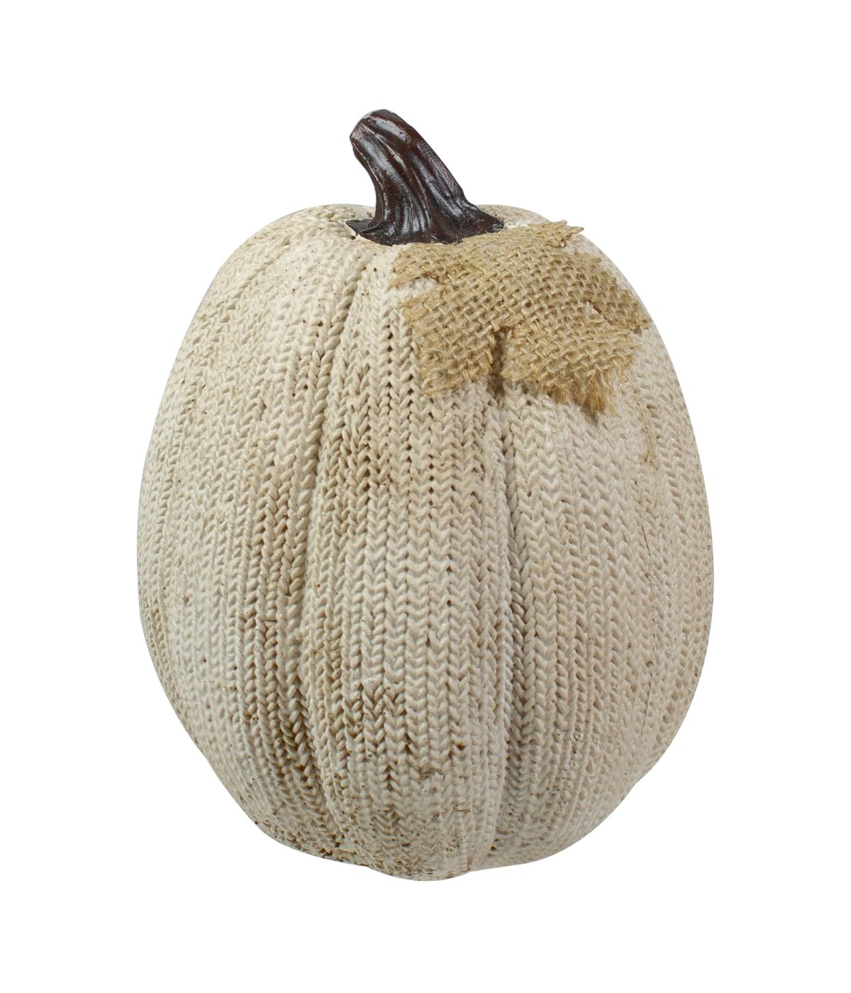  NorthLight Pumpkin Autumn Harvest Thanksgiving Tabletop Decoration in Yarn Ivory - Ivory - Bonton