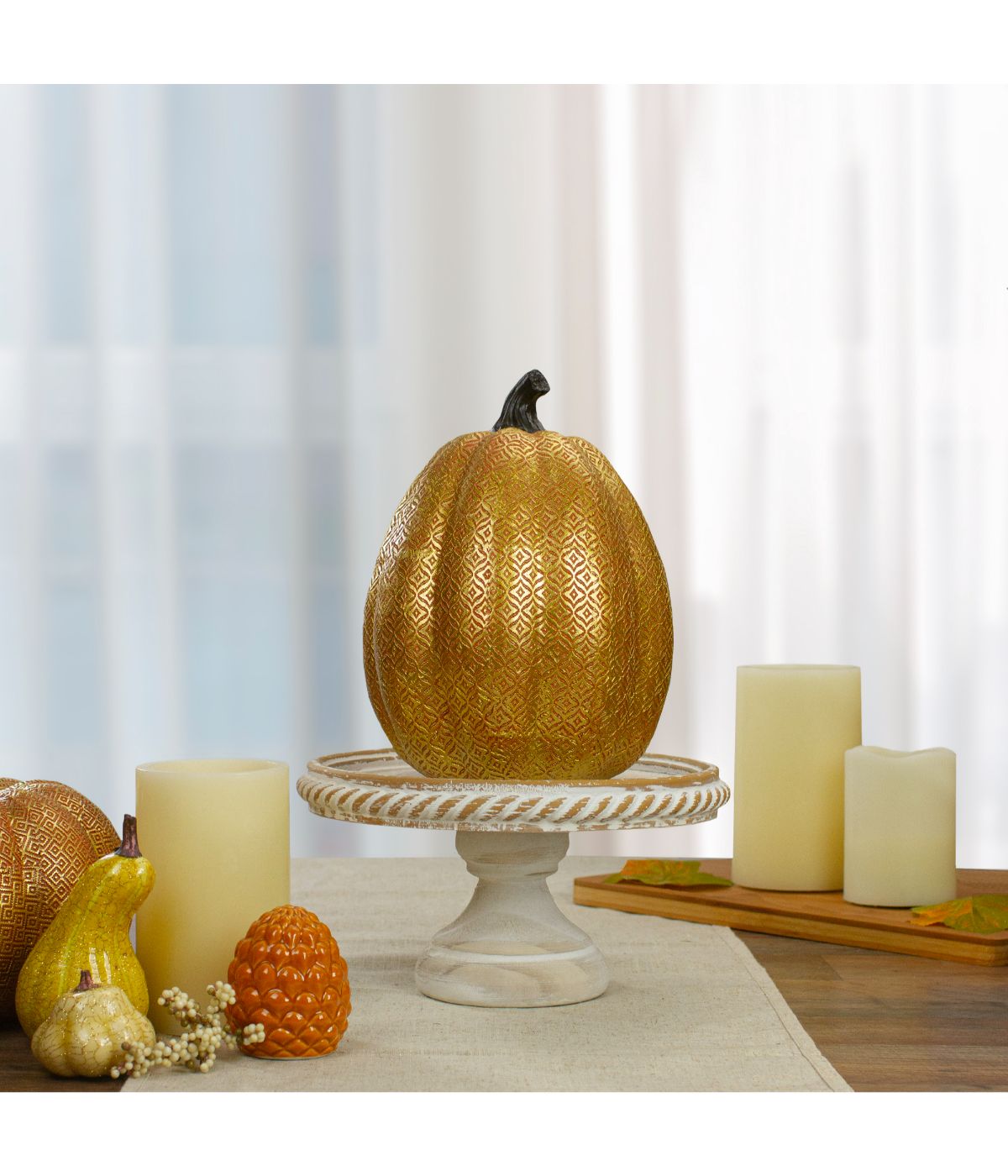  Textured Greek Key Pumpkin Fall Decoration Multi - Multi - Bonton