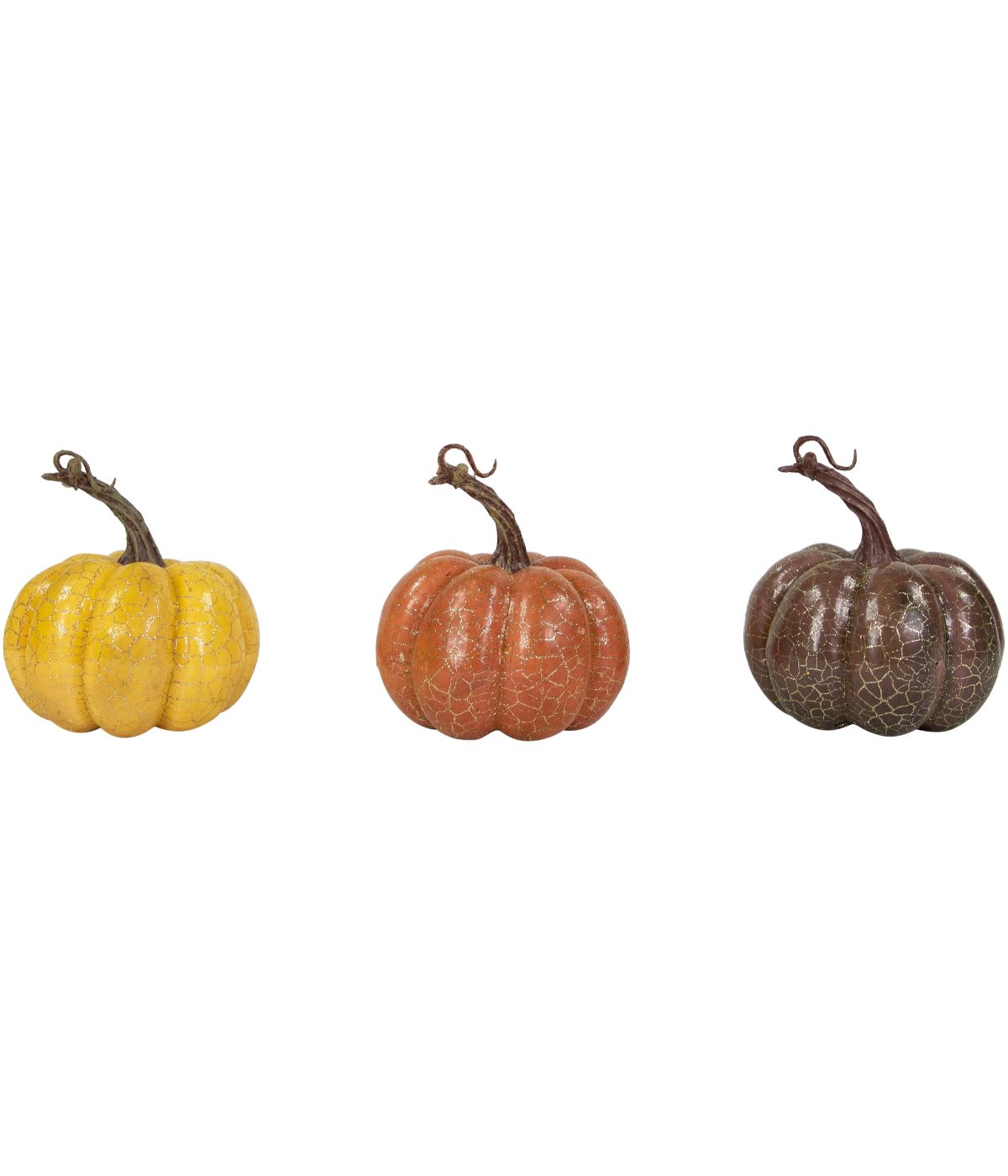  Crackle Finish Fall Harvest Pumpkins Orange - Orange - Bonton