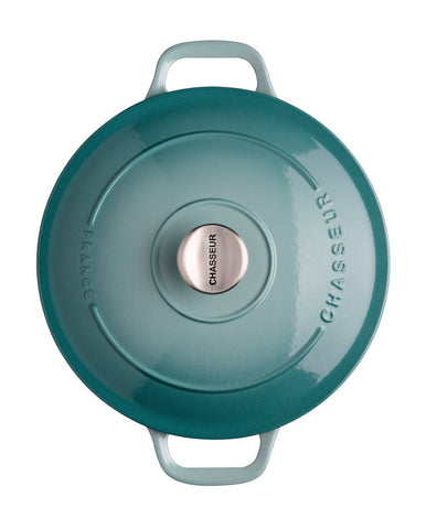 French Enameled Cast Iron Round Dutch Oven, 4.2-Quart, Quartz Blue