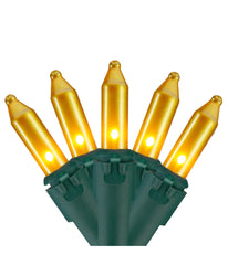 Opaque Gold Mini Christmas Lights 100 Count