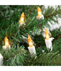 Opaque Gold Mini Christmas Light Set on White Wire 50 Count, 24.5'