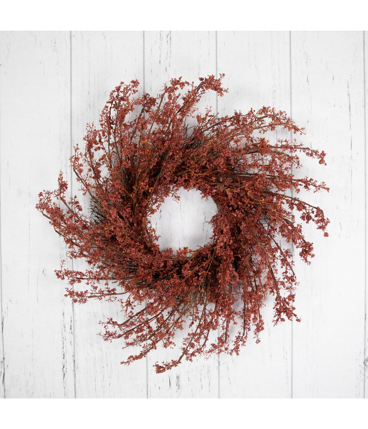  Autumn Harvest Burgundy Berry Artificial Wreath Red - Red - Bonton