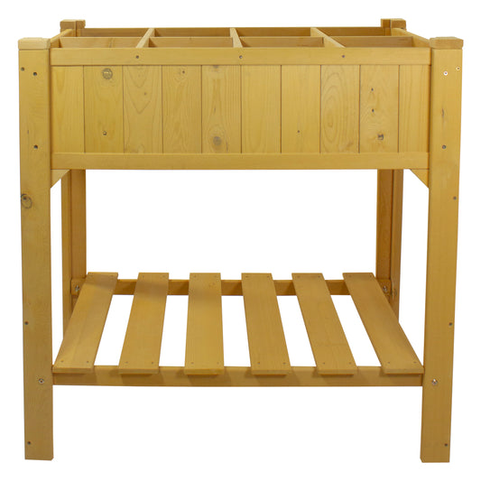 3ft Wooden Raised Garden Bed Planter Box with Shelf