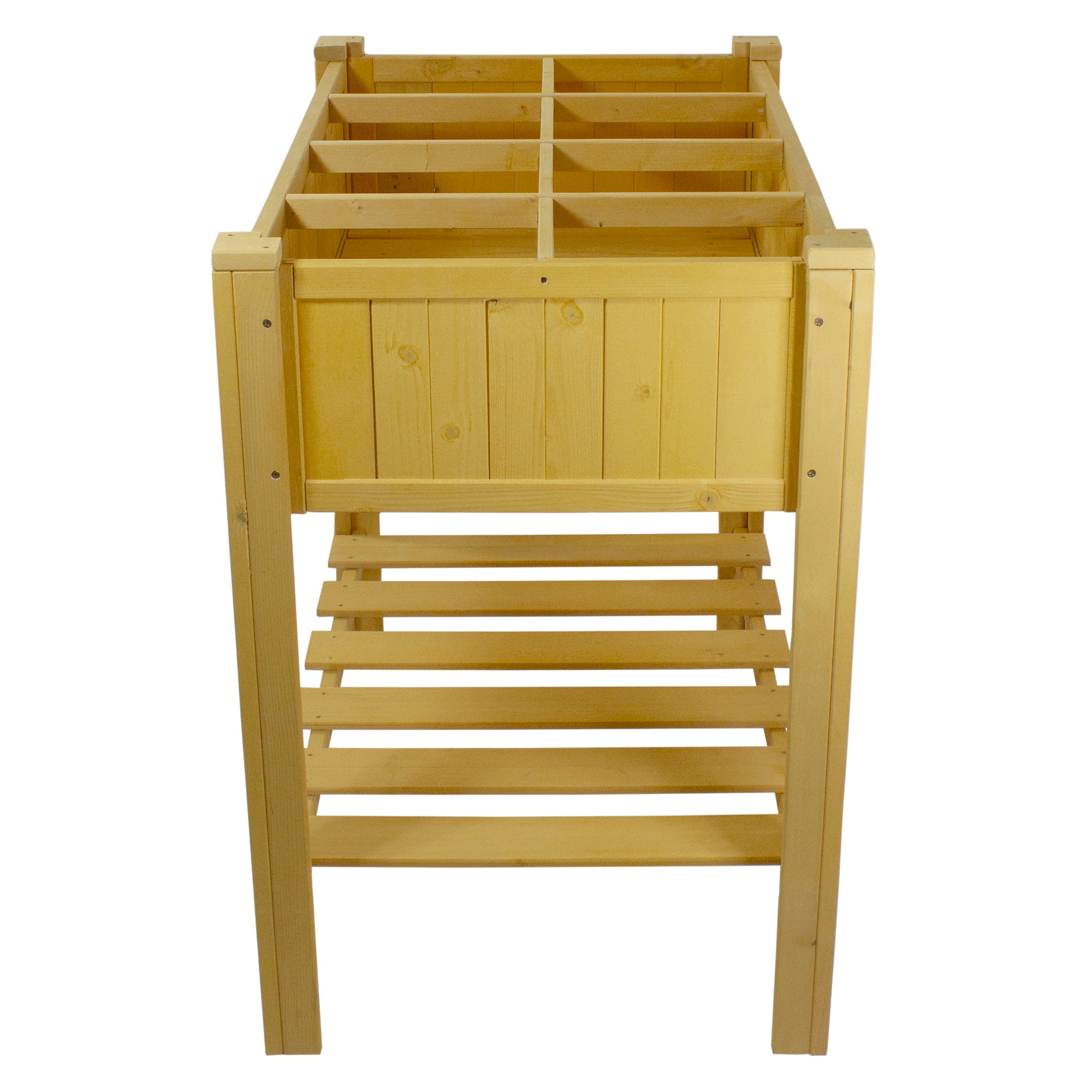  3ft Wooden Raised Garden Bed Planter Box with Shelf - Beige - Bonton