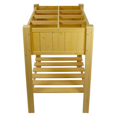 3ft Wooden Raised Garden Bed Planter Box with Shelf